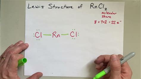 Lewis Structure of RnCl2 (Radon dichloride) .